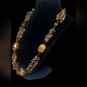 Handmade Vintage Natural Tigers Eye Necklace